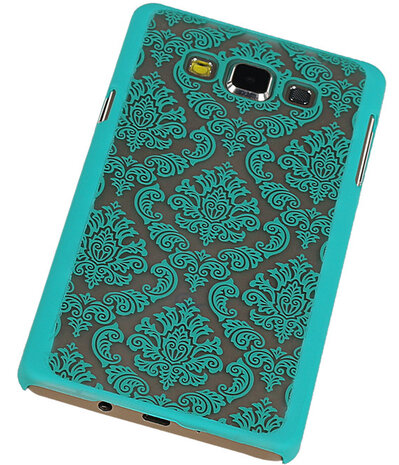 Samsung Galaxy A7 - Brocant Hardcase Hoesje Turquoise