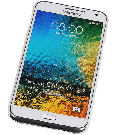 Samsung Galaxy E7 - Brocant Hardcase Hoesje Wit