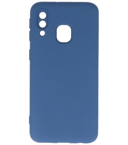 Fashion Color TPU Hoesje Samsung Galaxy A40 Navy