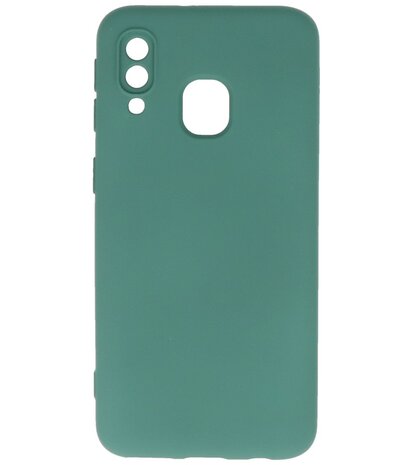 Fashion Color TPU Hoesje Samsung Galaxy A40 Donker Groen