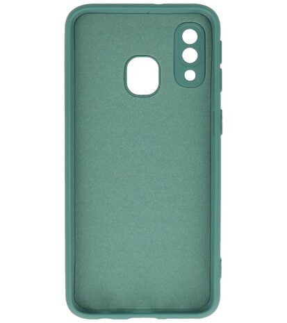 Fashion Color TPU Hoesje Samsung Galaxy A40 Donker Groen