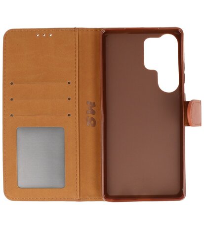 Samsung Galaxy S25 Ultra Hoesje Book Case Portemonnee Telefoonhoesje - Bruin