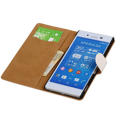 Sony Xperia Z4/Z3 Plus Booktype Wallet Hoesje Wit