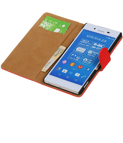 Sony Xperia Z4/Z3 Plus Booktype Wallet Hoesje Rood