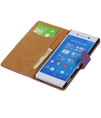 Sony Xperia Z4/Z3 Plus Booktype Wallet Hoesje Paars