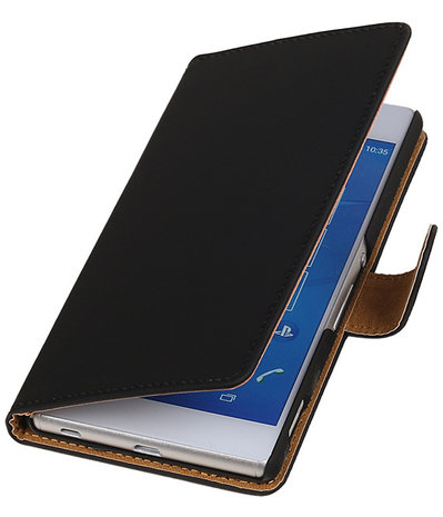 Sony Xperia Z4/Z3 Plus Booktype Wallet Hoesje Zwart