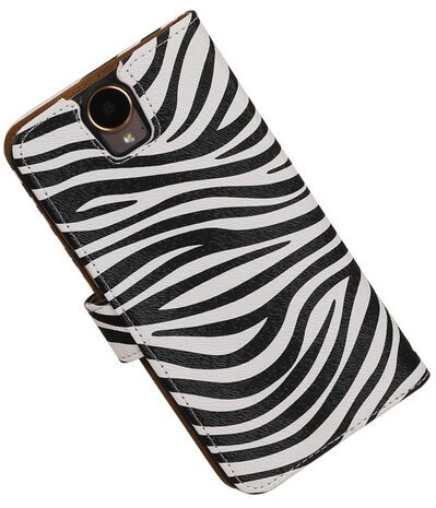 Hoesje voor HTC One E9 Plus Booktype Zebra