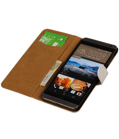 Hoesje voor HTC One E9 Plus Booktype Wit