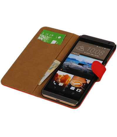 Hoesje voor HTC One E9 Plus Booktype Rood