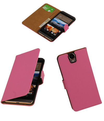 HTC One E9 Plus Hoesje Booktype Roze