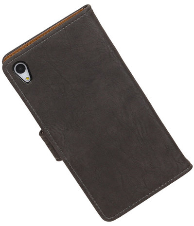 Sony Xperia Z4/Z3 Plus Bark Hout Booktype Wallet Hoesje Grijs