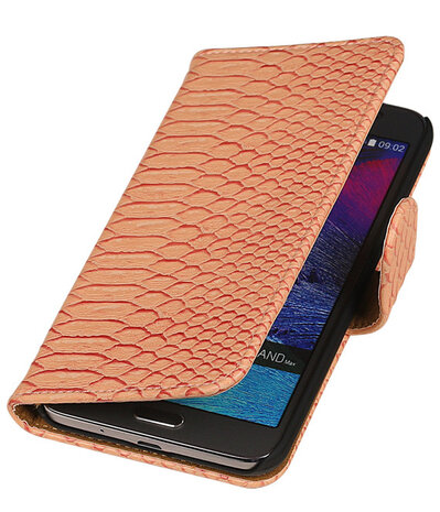 Hoesje voor Samsung Galaxy Grand Max Snake Booktype Wallet Roze