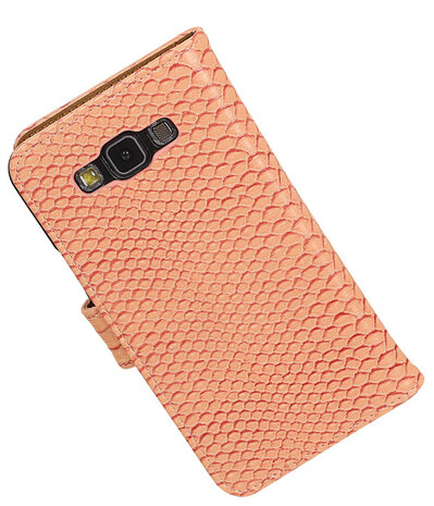 Hoesje voor Samsung Galaxy Grand Max Snake Booktype Wallet Roze