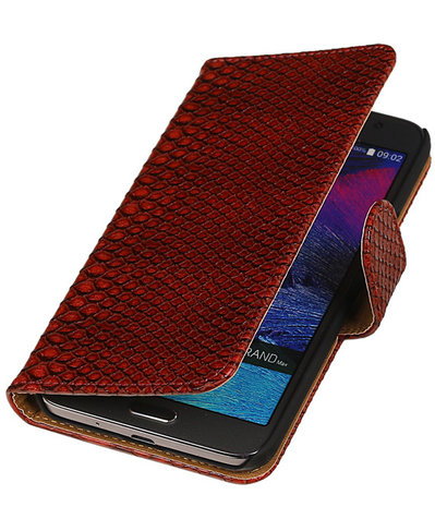 Hoesje voor Samsung Galaxy Grand Max Snake Booktype Wallet Rood