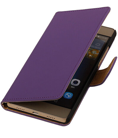 Hoesje voor Huawei P8 Lite Effen Booktype Wallet Paars