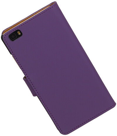 Hoesje voor Huawei P8 Lite Effen Booktype Wallet Paars