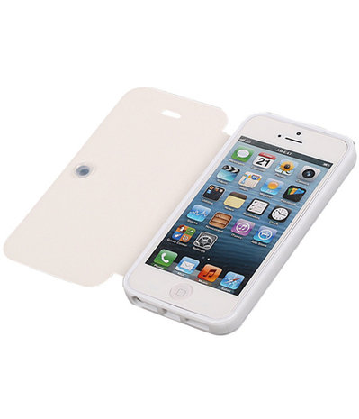 Bestcases Wit TPU Booktype Motief Hoesje voor Apple iPhone 5 5s