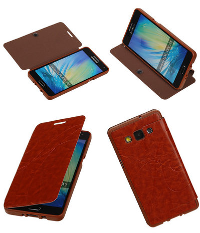 Bestcases Bruin TPU Booktype Motief Hoesje Samsung Galaxy A5