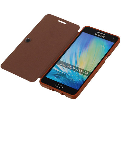 Bestcases Bruin TPU Booktype Motief Hoesje voor Samsung Galaxy A5 2015
