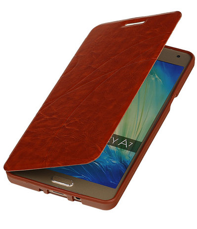 Bestcases Bruin TPU Booktype Motief Hoesje voor Samsung Galaxy A7 2015