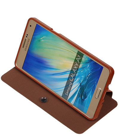 Bestcases Bruin TPU Booktype Motief Hoesje voor Samsung Galaxy A7 2015