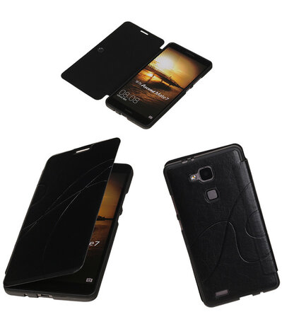 Bestcases Zwart TPU Booktype Motief Hoesje Huawei Ascend Mate 7