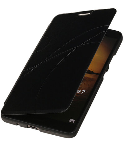 Bestcases Zwart TPU Booktype Motief Hoesje voor Huawei Ascend Mate 7