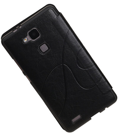 Bestcases Zwart TPU Booktype Motief Hoesje voor Huawei Ascend Mate 7