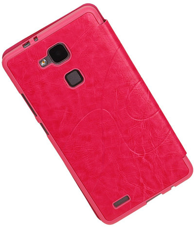 Bestcases Roze TPU Booktype Motief Hoesje voor Huawei Ascend Mate 7