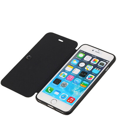 Bestcases Zwart TPU Booktype Motief Hoesje voor Apple iPhone 6 Plus