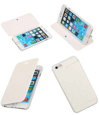 Bestcases Wit TPU Booktype Motief Hoesje Apple iPhone 6 Plus