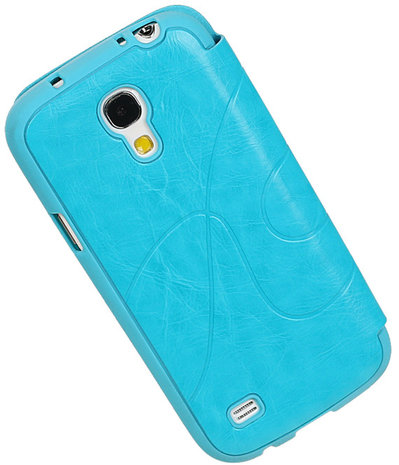 Bestcases Turquoise TPU Booktype Motief Hoesje voor Samsung Galaxy S4 mini