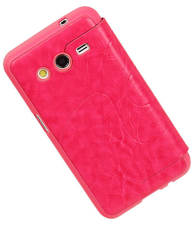 Bestcases Roze TPU Booktype Motief Hoesje voor Samsung Galaxy Core 2