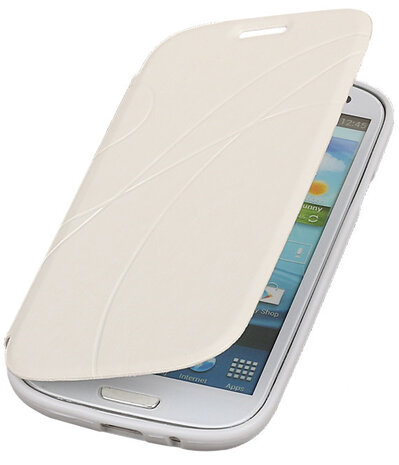 Bestcases Wit TPU Booktype Motief Hoesje voor Samsung Galaxy S3