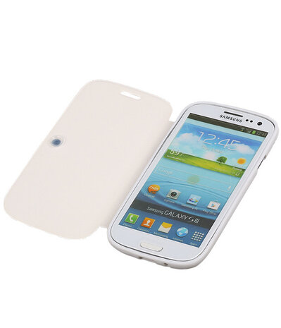 Bestcases Wit TPU Booktype Motief Hoesje voor Samsung Galaxy S3