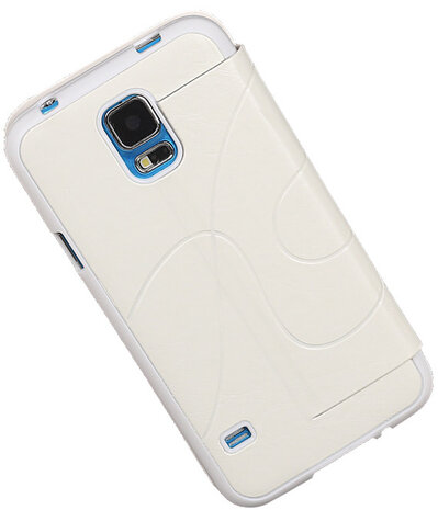 Bestcases Wit TPU Booktype Motief Hoesje voor Samsung Galaxy S5