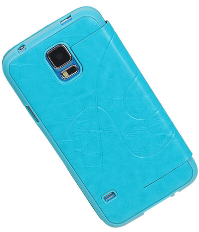 Bestcases Turquoise TPU Booktype Motief Hoesje Samsung Galaxy S5