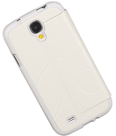 Bestcases Wit TPU Booktype Motief Hoesje voor Samsung Galaxy S4