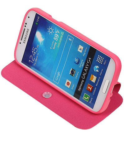 Bestcases Roze TPU Booktype Motief Hoesje voor Samsung Galaxy S4