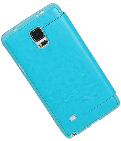 Bestcases Turquoise TPU Booktype Motief Hoesje voor Samsung Galaxy Note 4