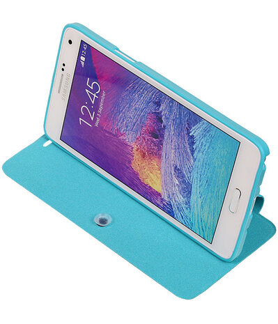 Bestcases Turquoise TPU Booktype Motief Hoesje voor Samsung Galaxy Note 4