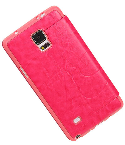 Bestcases Roze TPU Booktype Motief Hoesje voor Samsung Galaxy Note 4