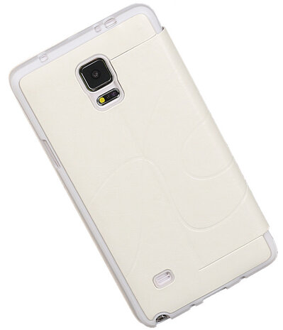 Bestcases Wit TPU Booktype Motief Hoesje voor Samsung Galaxy Note 4