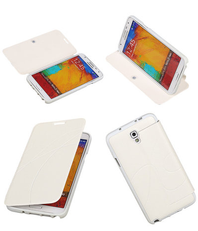 Bestcases Wit TPU Booktype Motief Hoesje Samsung Galaxy Note 3 Neo