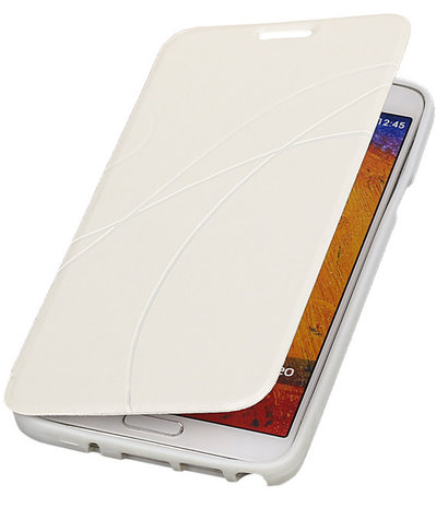 Bestcases Wit TPU Booktype Motief Hoesje voor Samsung Galaxy Note 3 Neo