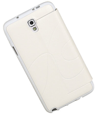 Bestcases Wit TPU Booktype Motief Hoesje voor Samsung Galaxy Note 3 Neo