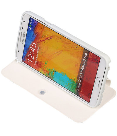 Bestcases Wit TPU Booktype Motief Hoesje voor Samsung Galaxy Note 3 Neo