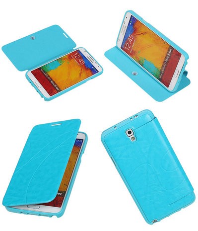 Bestcases Turquoise TPU Booktype Motief Hoesje Samsung Galaxy Note 3 Neo