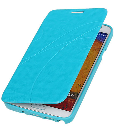 Bestcases Turquoise TPU Booktype Motief Hoesje voor Samsung Galaxy Note 3 Neo