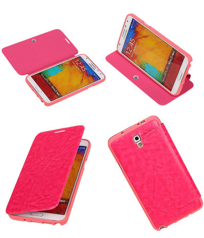 Bestcases Roze TPU Booktype Motief Hoesje Samsung Galaxy Note 3 Neo